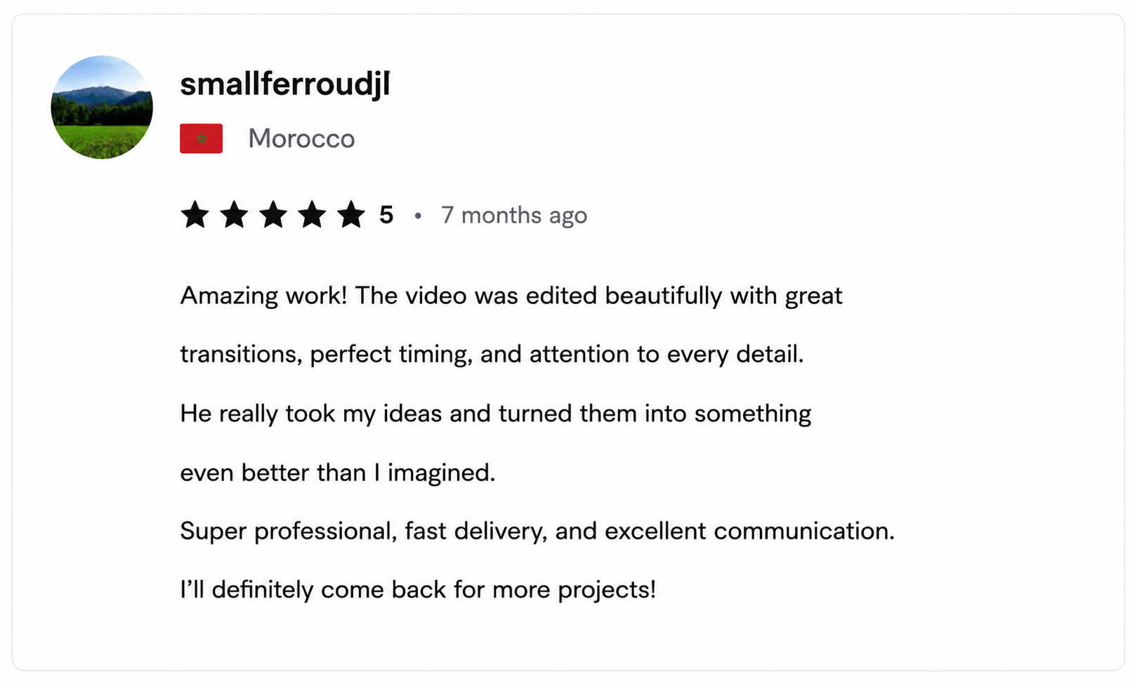 Client review screenshot