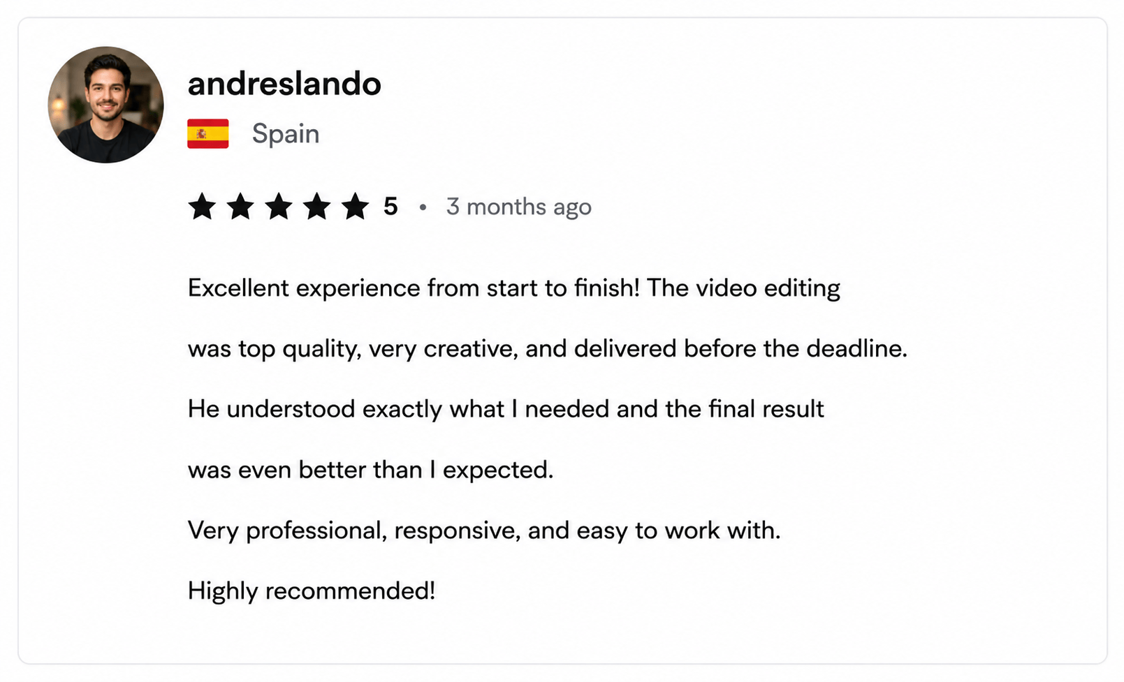 Client review screenshot
